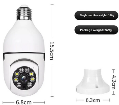 Cámara Bombillo WiFi 360° - Vigilancia Inteligente