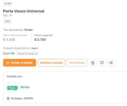 Portavasos universal - instalación